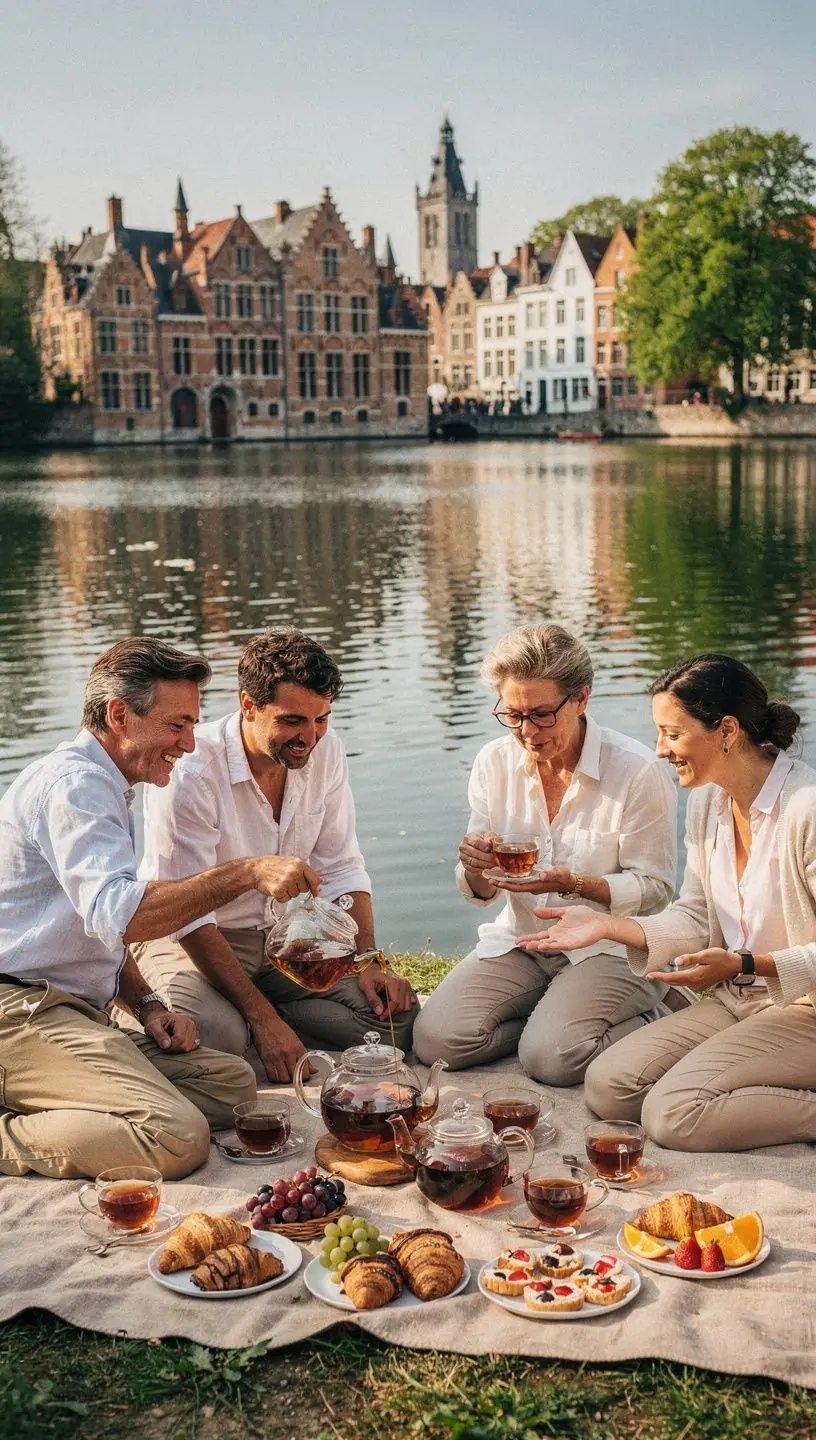 Gouttes de thé noir versées dans une tasse, illustrant un moment de dégustation.
